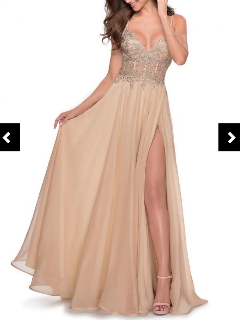 La Femme Nude Maxi Gown Style 28543 Size 6